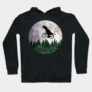 Dinosaur lover cyclist on the moon Hoodie